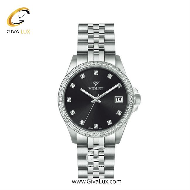 ساعت مچی اورجینال زنانه ویولت VIOLET نقره ای | نقره ای| مشکی| کد رفرنس 0641 سایز کوچک